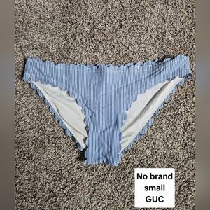 Blue and White Striped Bikini Bottoms